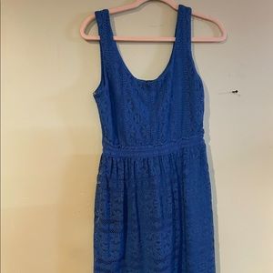 Blue Lace Tank Top Dress